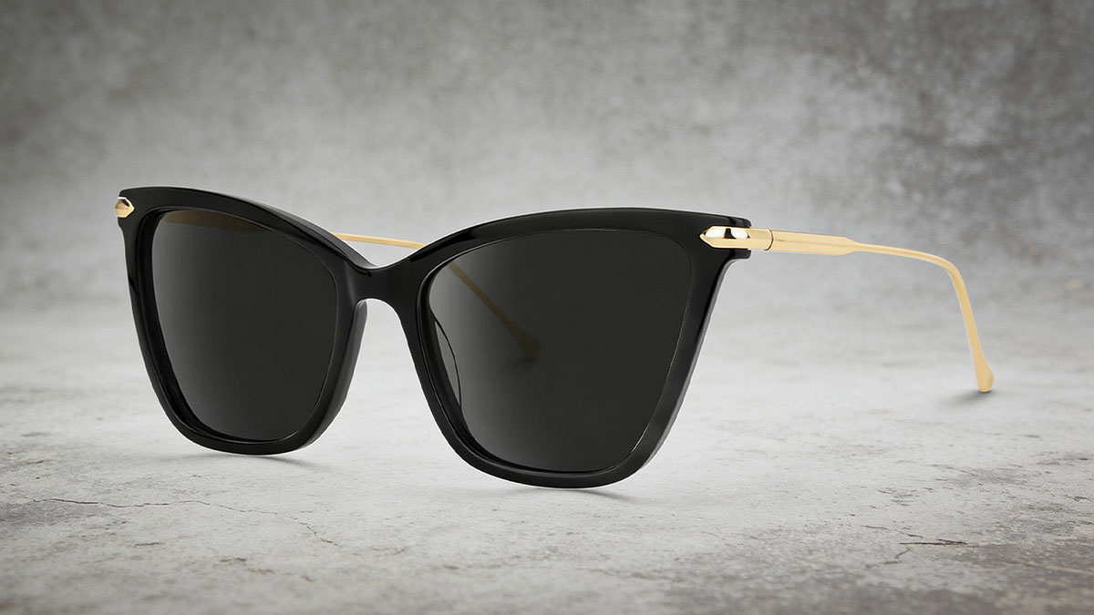 Hilary Butterfly Black Sunglasses