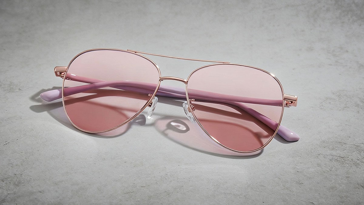 Paige Aviator Rose-Gold Sunglasses