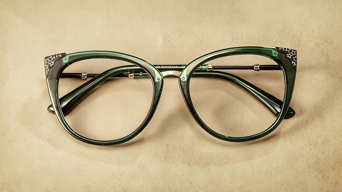 Dalton Cat Eye Dark Green Glasses