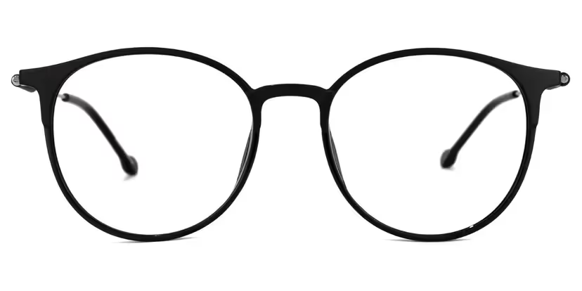 Gamble Round Black Thin Frame Glasses