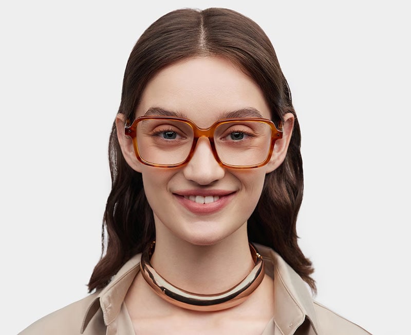 Talia Square Yellow Glasses
