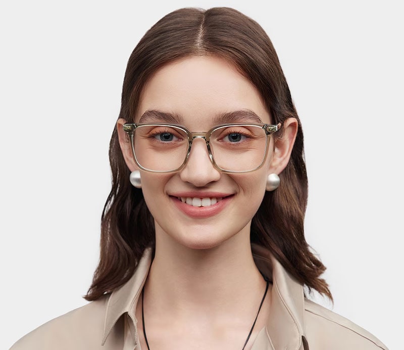 Zoe Square Green Glasses