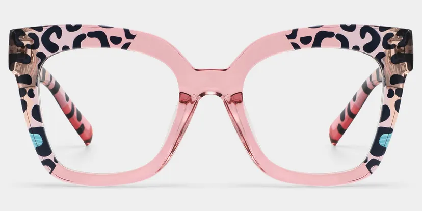 Malcolm Square Pink-Leopard TR90 Glasses