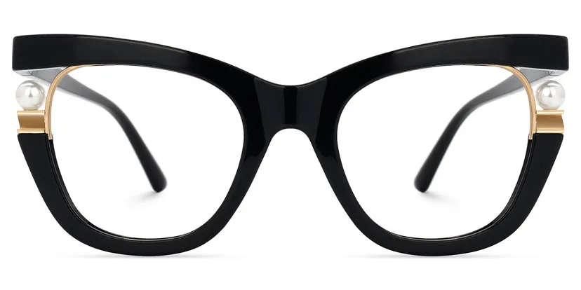 Pearl Cat eye Black mixed Glasses
