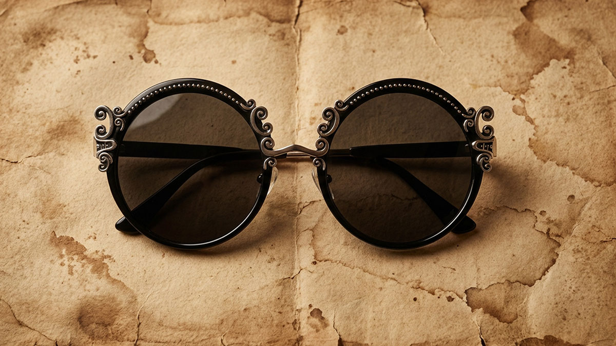 Nelida Round Black Sunglasses