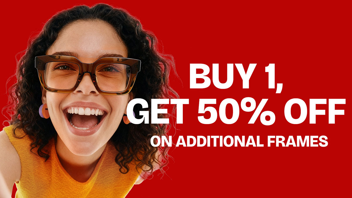 Buy 1, Get 50% OFF on additional frames