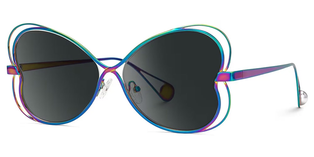 Aretha Geometric Iridescent Sunglasses