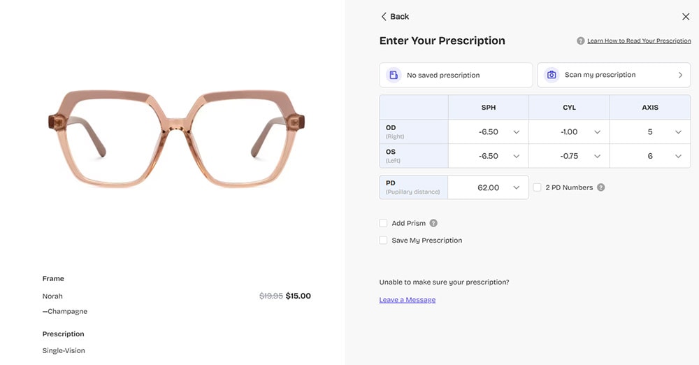 Enter Your Prescription Details