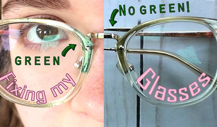 What Will Clean Green off Eyeglass Frame?