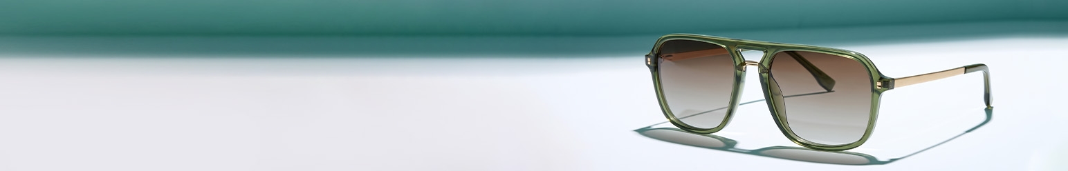 green frame sunglasses