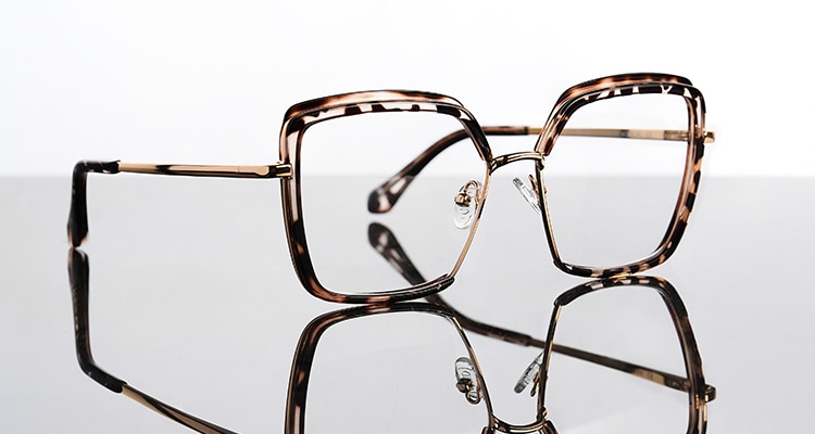 Boykai Titanium Silver Frame Glasses with Browline Shape