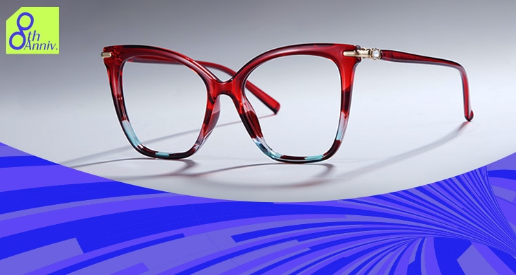 ZEElOOL のおしゃれなフレーム Black Cat Eye Glasses With Rhinestones For Men