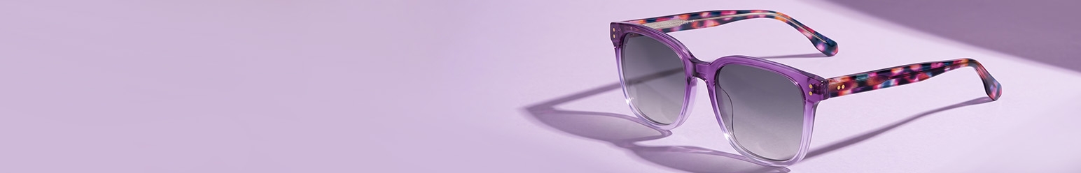 purple frame sunglasses