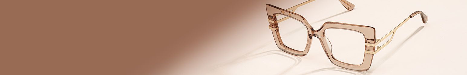 beige frame glasses