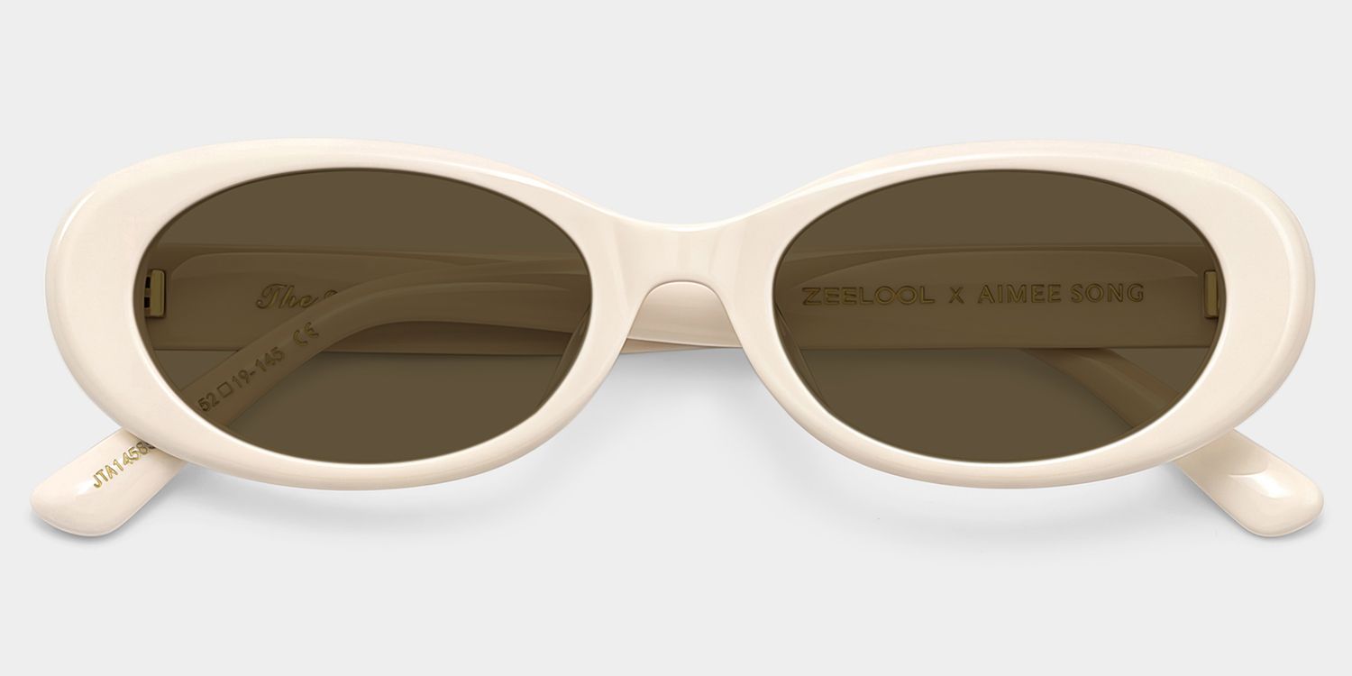ZEELOOL x Aimee Song The 90s White Oval Sunglasses2