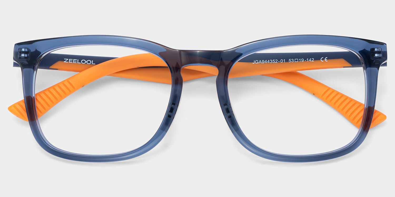 Glide Dark Blue Frame Glasses with Square Frame Online | ZEELOOL1