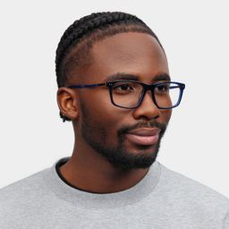 Cozy Rectangle Blue Glasses1