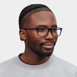 Cozy Rectangle Blue Glasses1