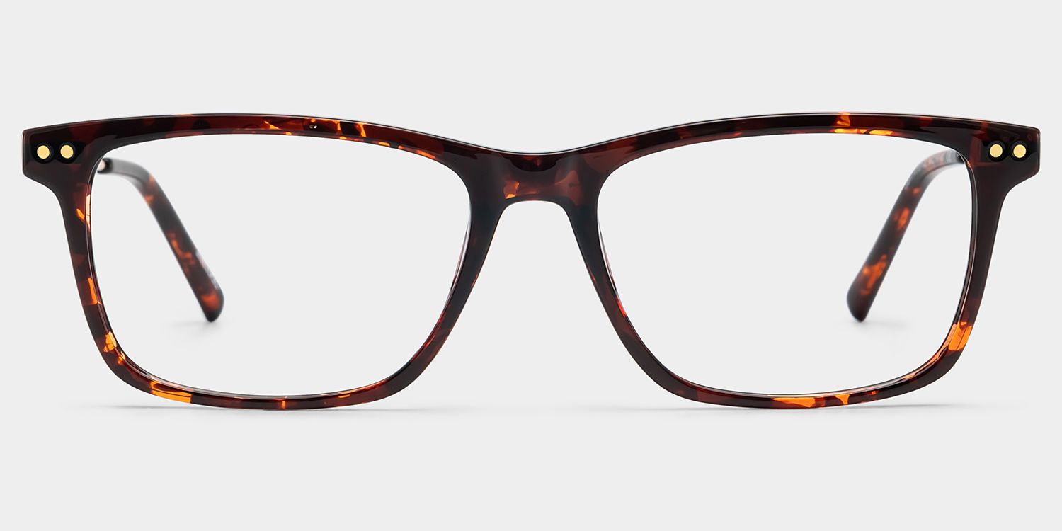 Eleanor Rectangle Brown Glasses with Wide Frame | ZEELOOL1