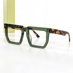 Daniela Rectangle Green Glasses0