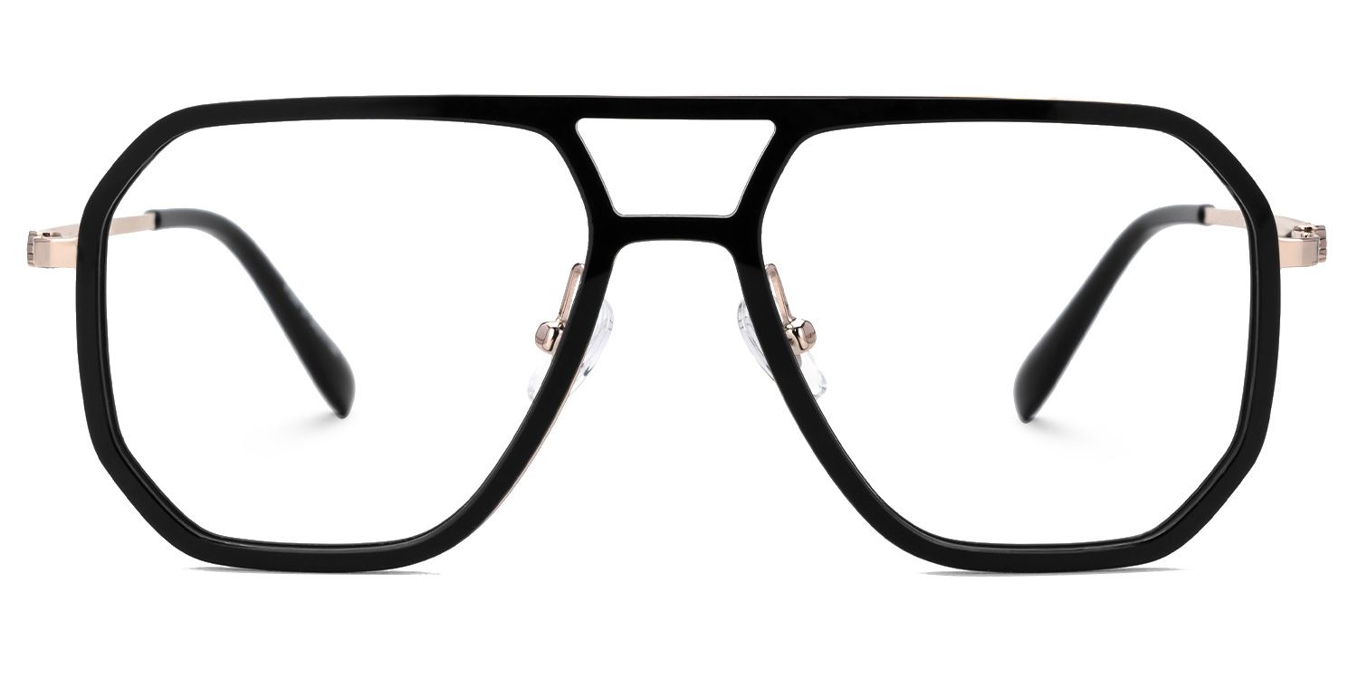 Jefri Black Frame Glasses with Aviator Style Online | Zeelool0