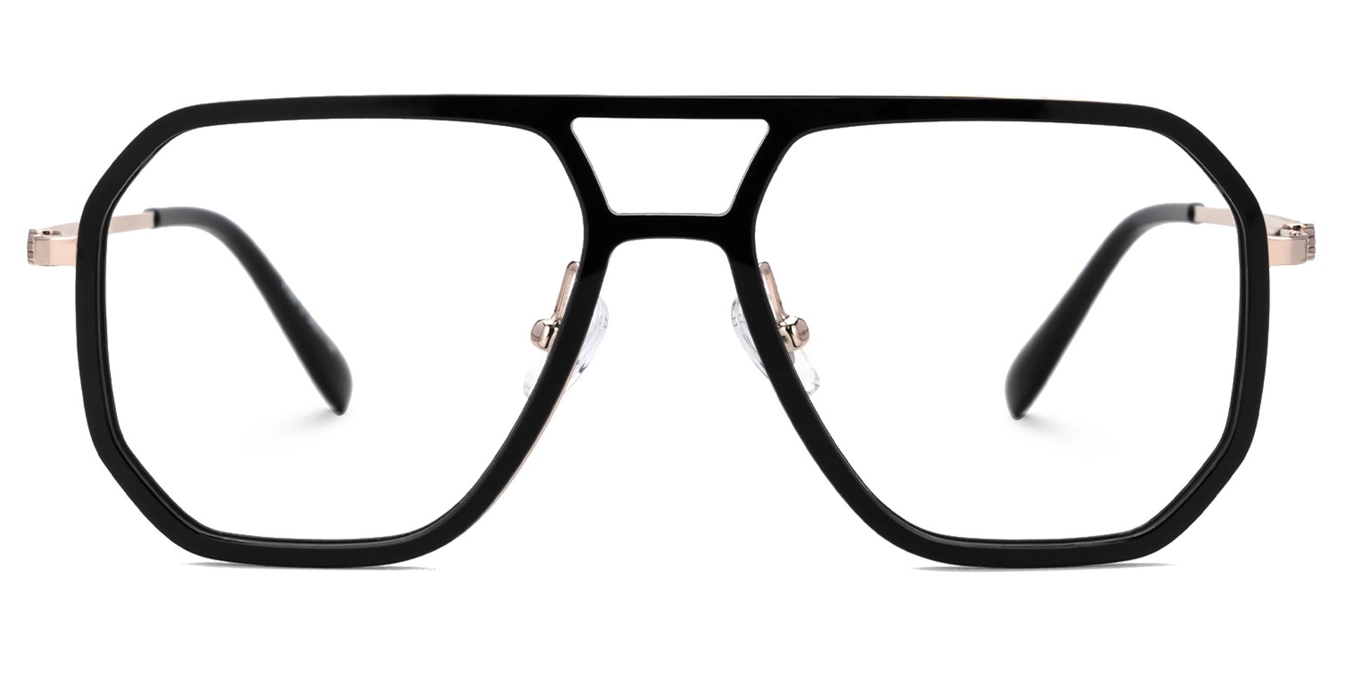 Jefri Black Frame Glasses with Aviator Style Online | Zeelool0