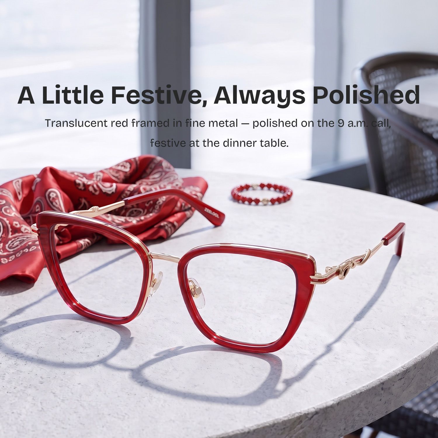 Veronica Red Cat-Eye Glasses | ZEELOOL0