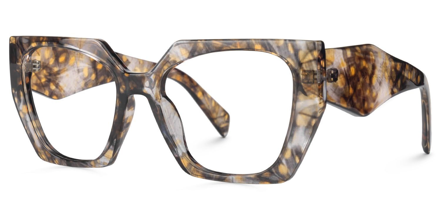 Sileidy Geometric Eyeglasses and Yellow-Floral Frame1