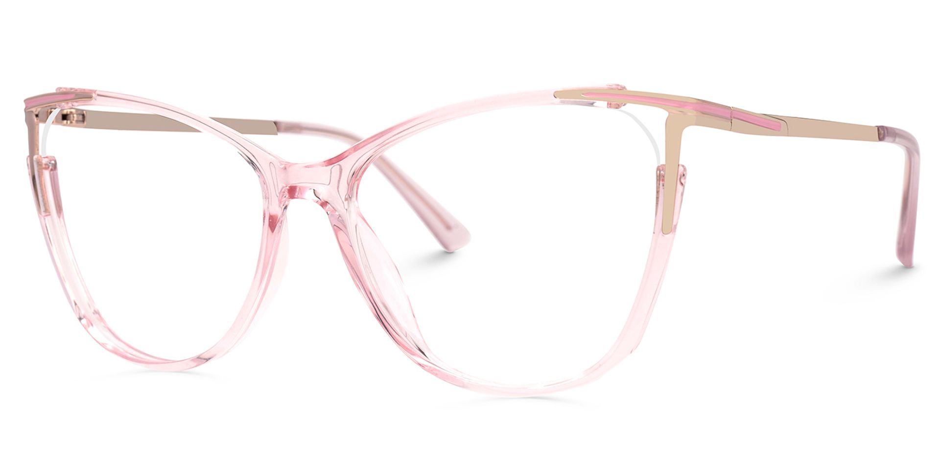 Yomary Pink Perspex Glasses with Cat-Eye Frames1