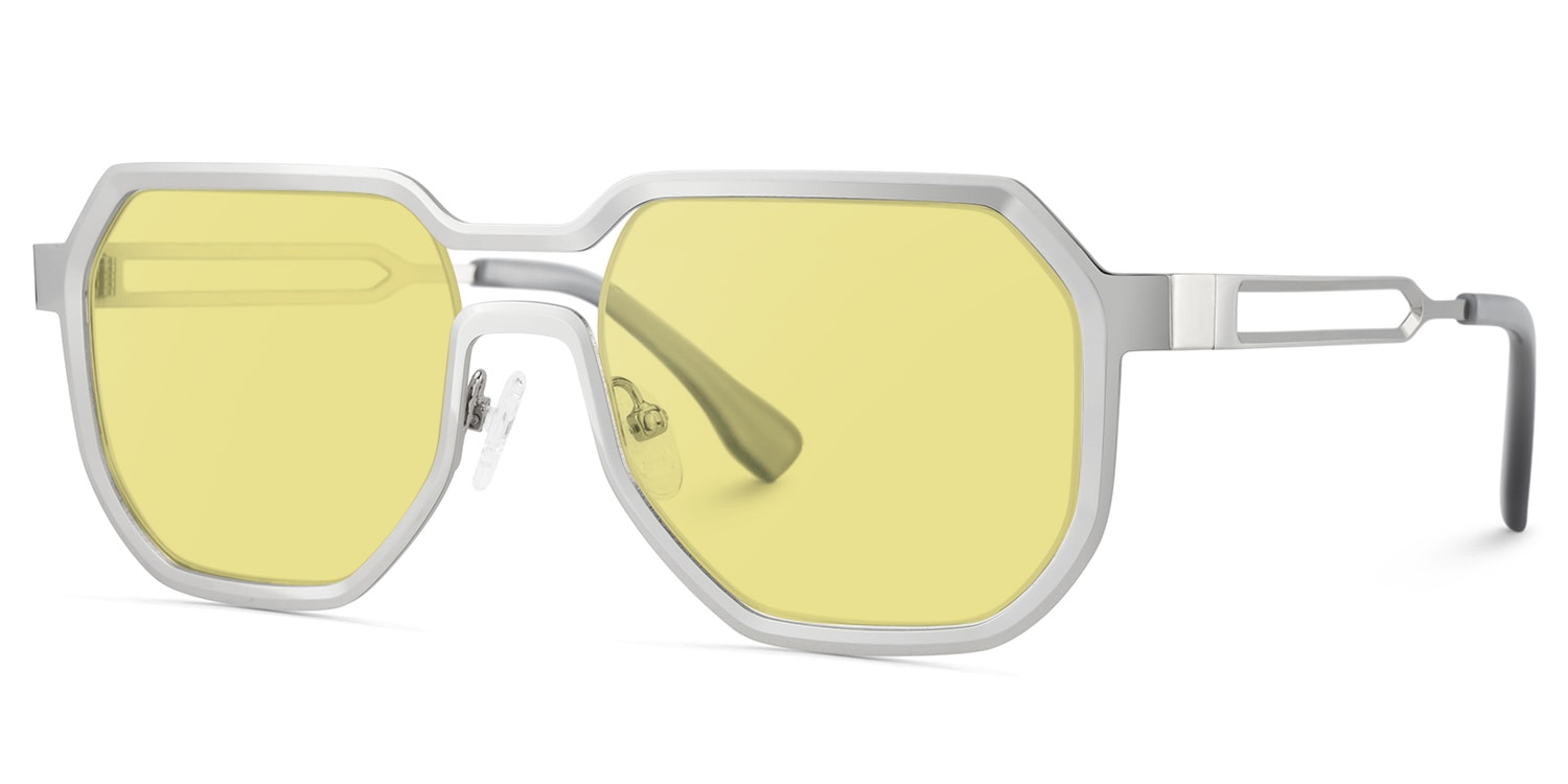 Hype Geometric Silver Sunglasses2