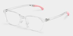 Gray Rectangle Clear Pink Glasses2