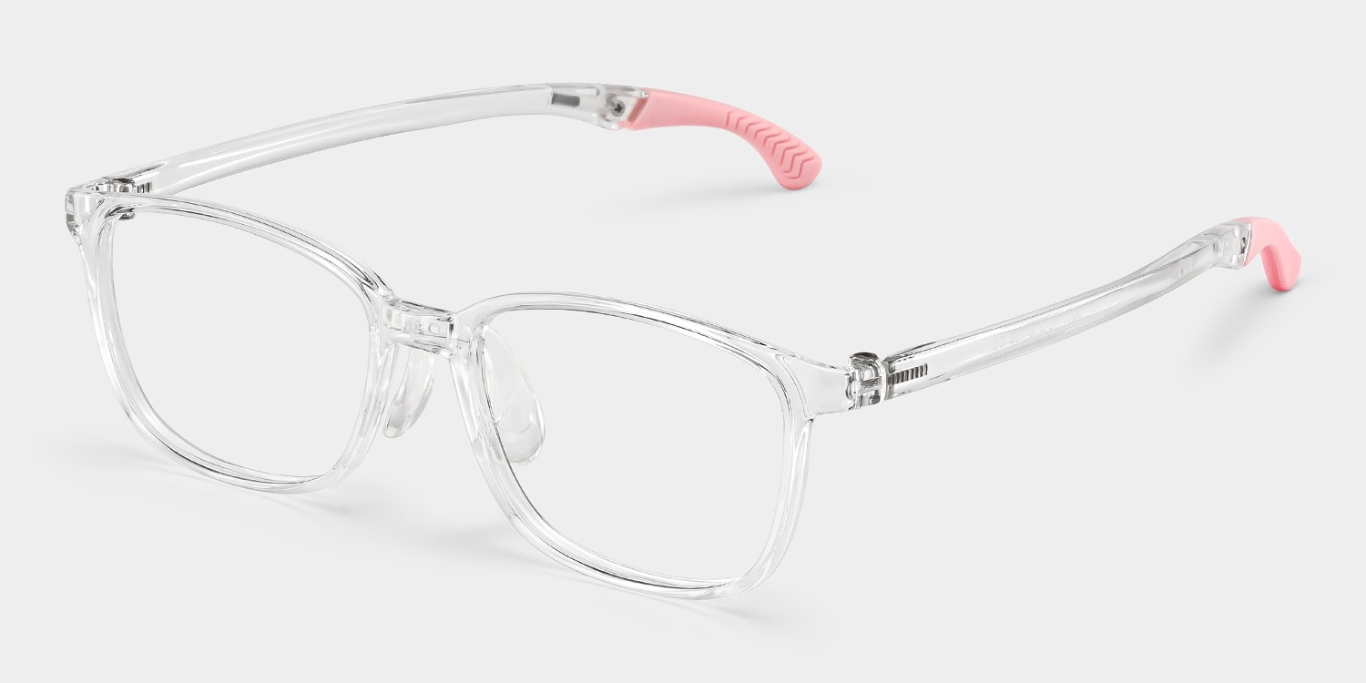 Gray Rectangle Crystal Pink Glasses2