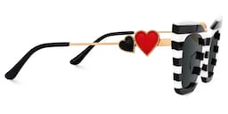 Cagle Cateye Black-White Glasses2