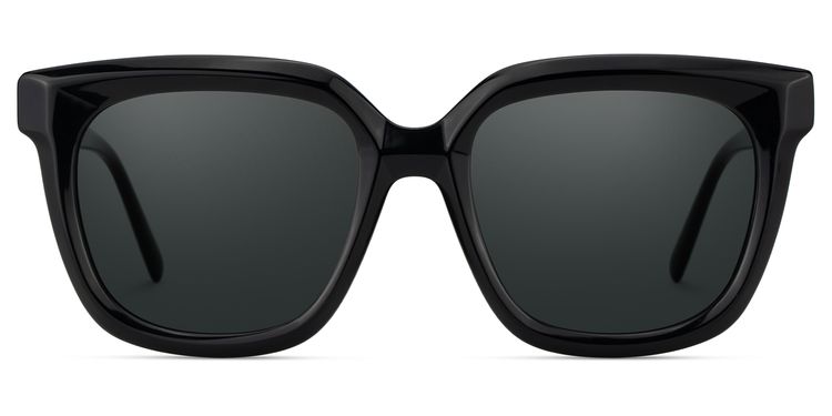 Lark Square Black Polarized Sunglasses