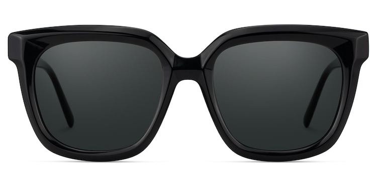 Lark Square Black Polarized Sunglasses