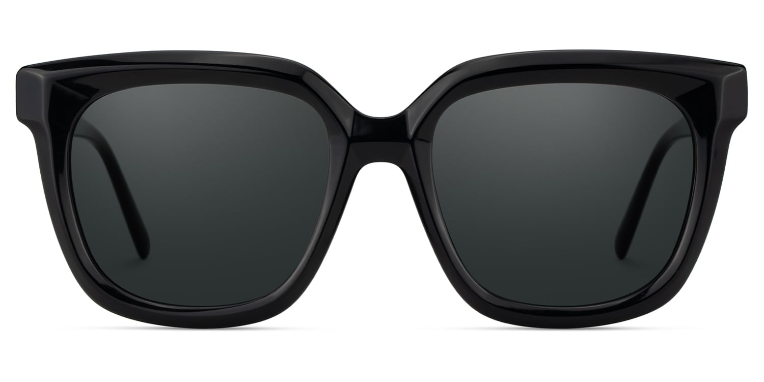 Lark Square Black Polarized Sunglasses