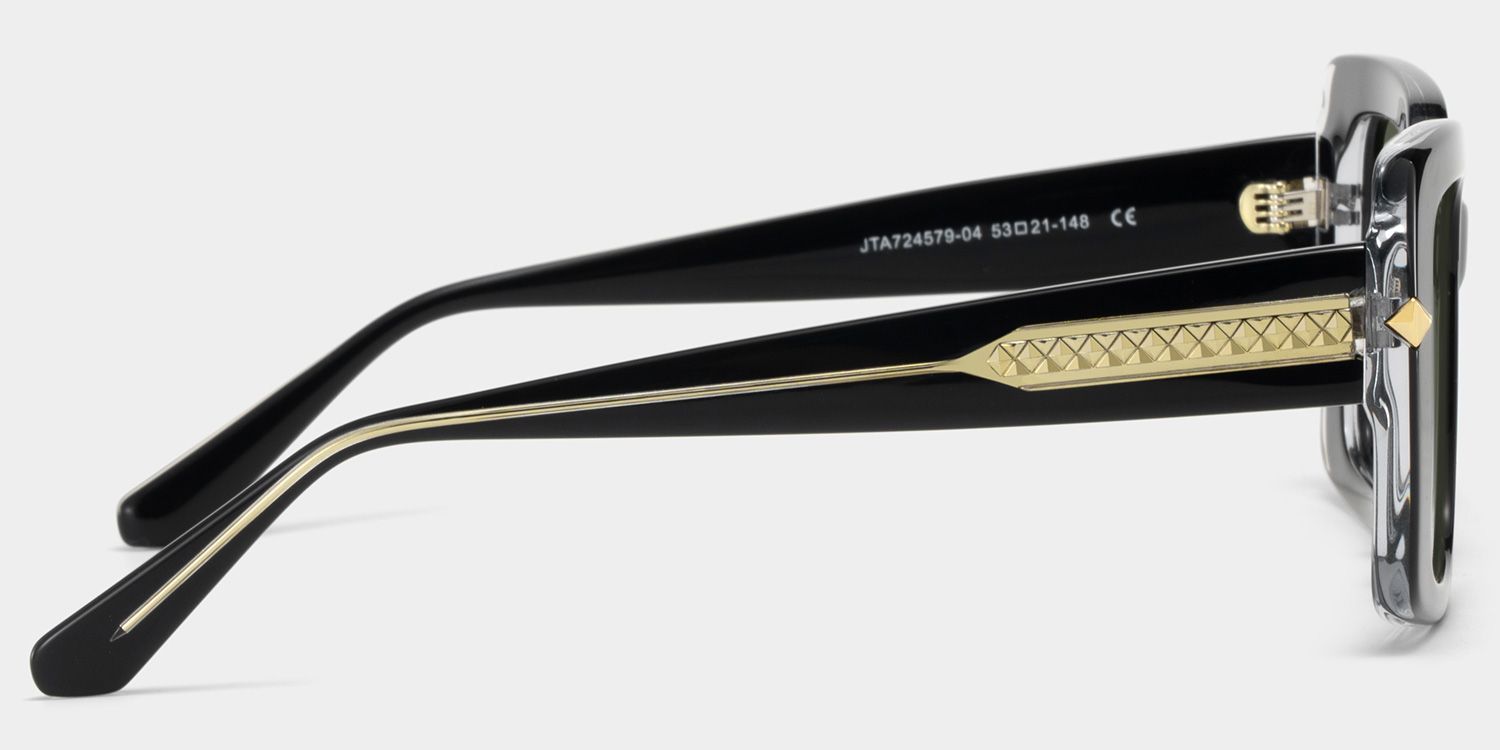 Neon Square Black Polarized Sunglasses5