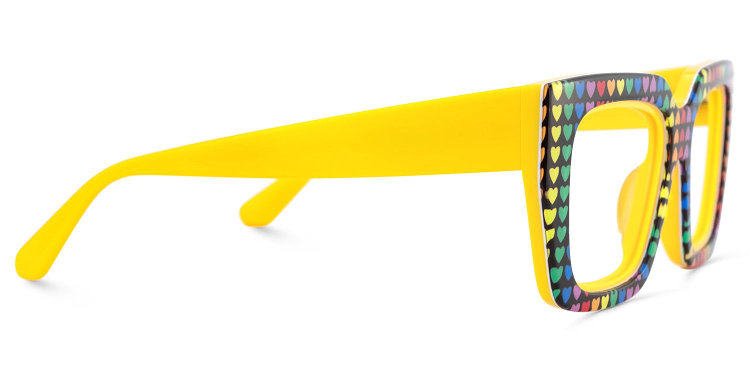 Kent Acetate Rainbow Frame Glasses with Square Shape | Zeelool4