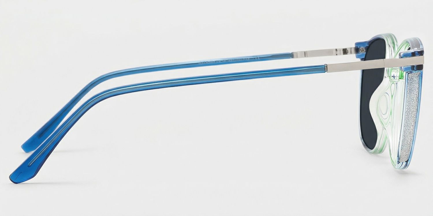 Rodz Square Blue-Green Prescription Glasses and Frames3