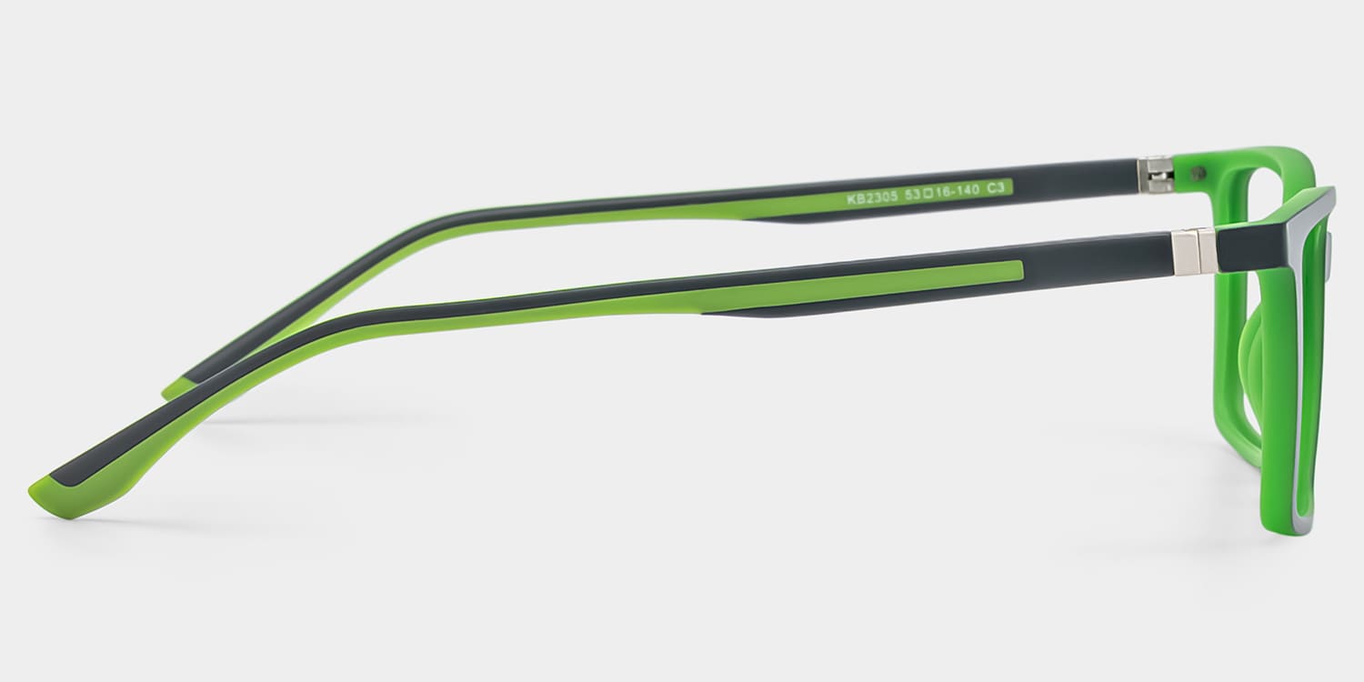 Anthony Rectangle Black Green Glasses3