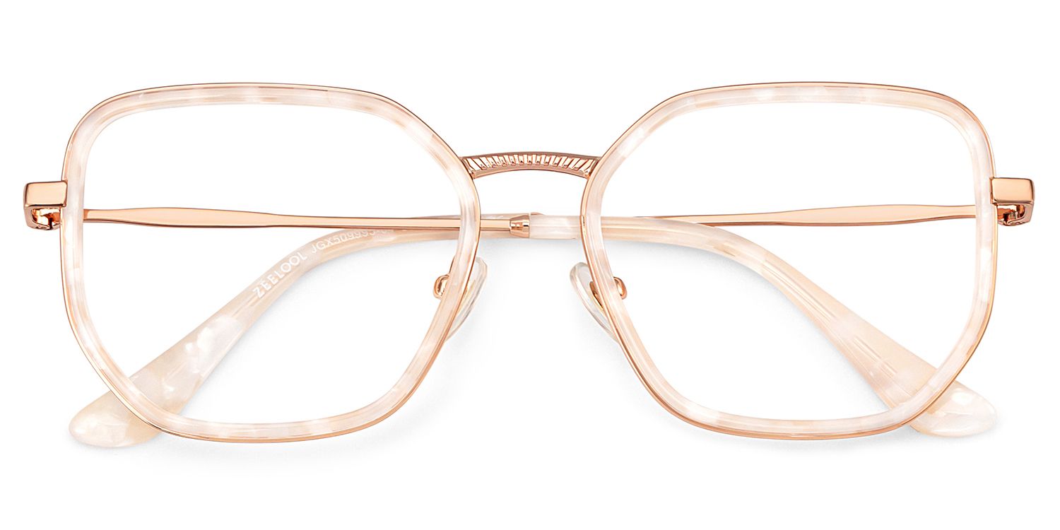 Levi Eyeglasses in Geometric Pearl White Frame | Zeelool2