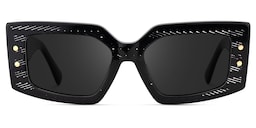 Jonas Rectangle Black Sunglasses0