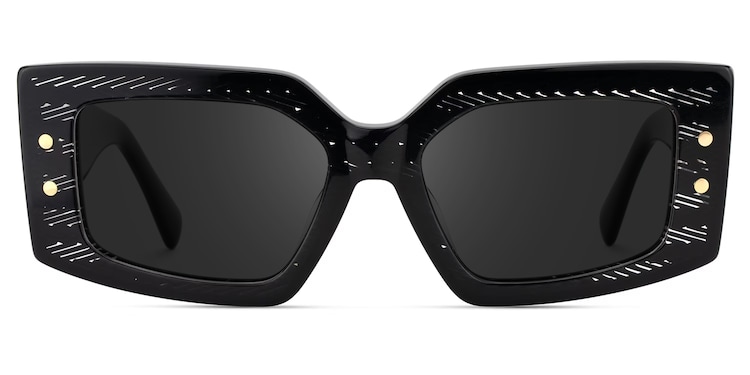 Jonas Rectangle Black Sunglasses