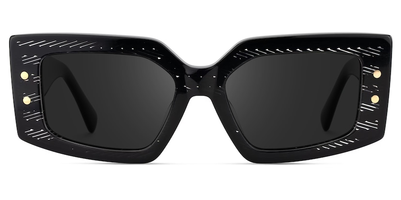 Jonas Rectangle Black Sunglasses