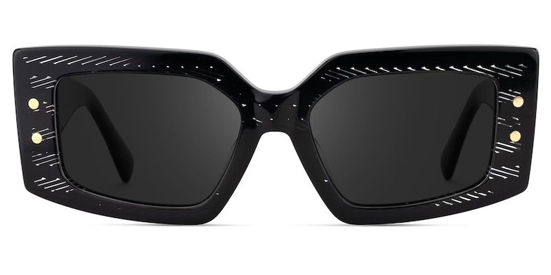 Jonas Rectangle Black Sunglasses
