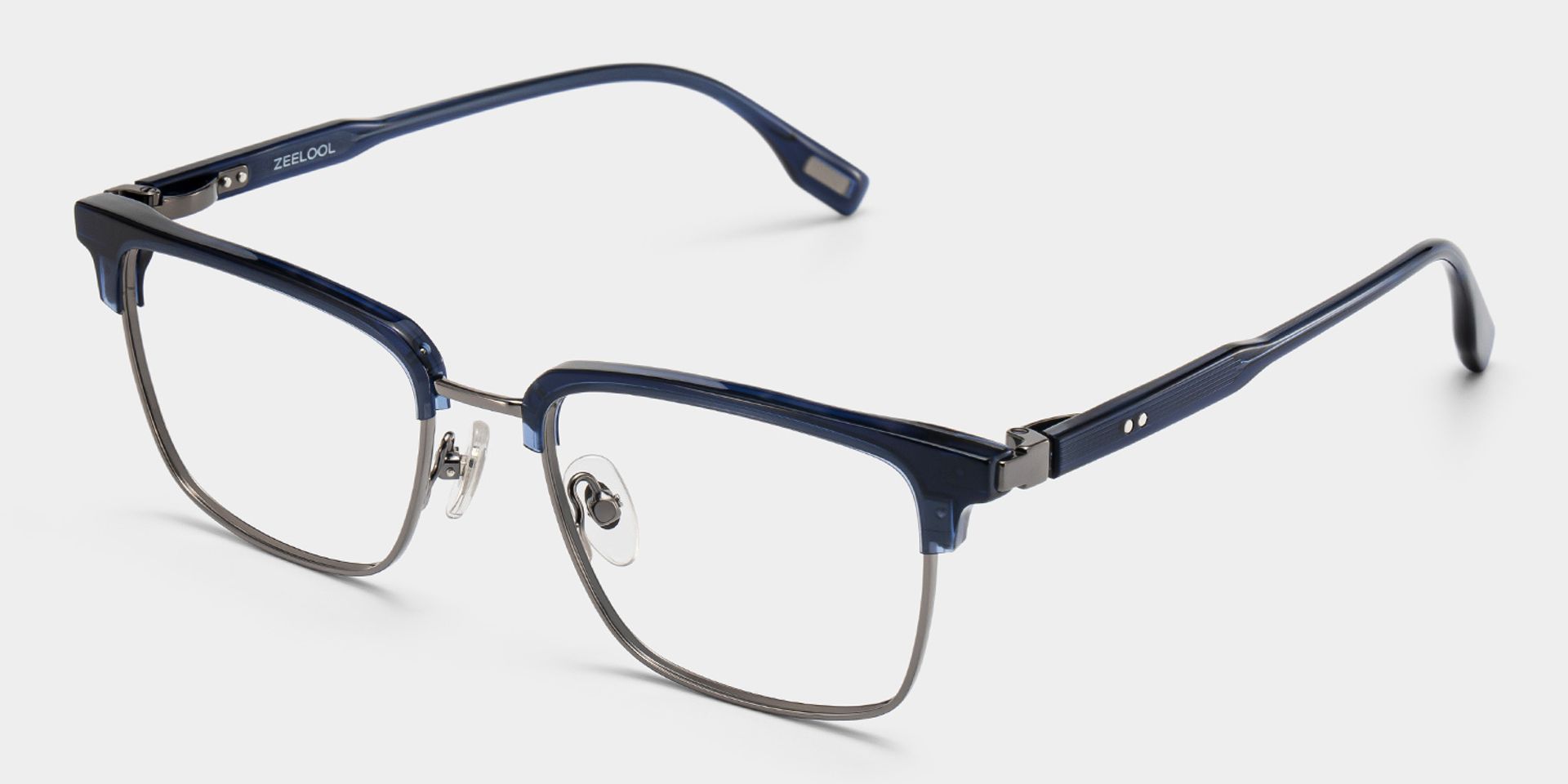 Audrey Blue Browline Glasses Frames for Men | ZEELOOL3