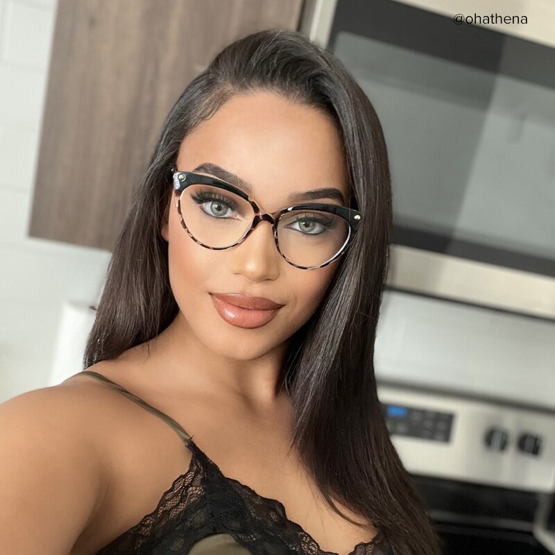 Alivia Cat Eye Tortoise & Crystal Glasses | Zeelool Optical6