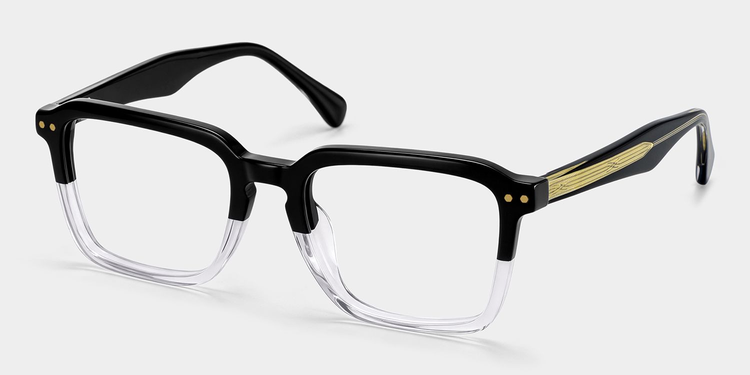 Vickerie Thin Black Clear Glasses in Square Design | Zeelool
