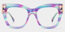 Minfia Blue Purple Square Glasses2