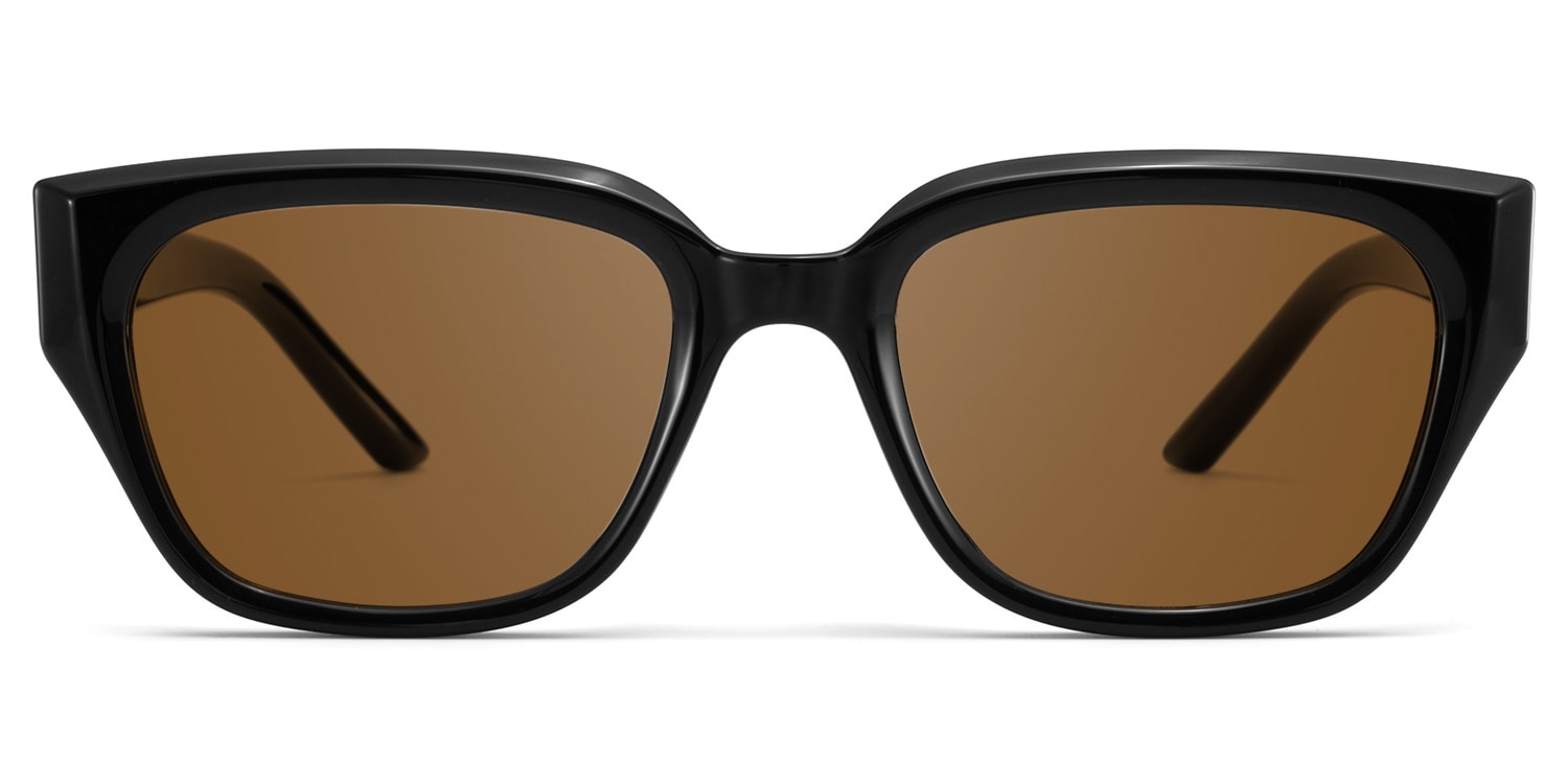 Serene Cat Eye Black Crystal Polarized Sunglasses